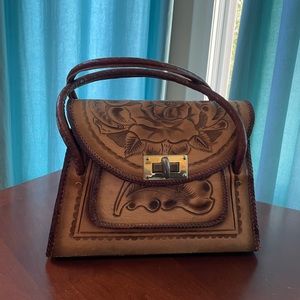 Vintage leather tooled purse